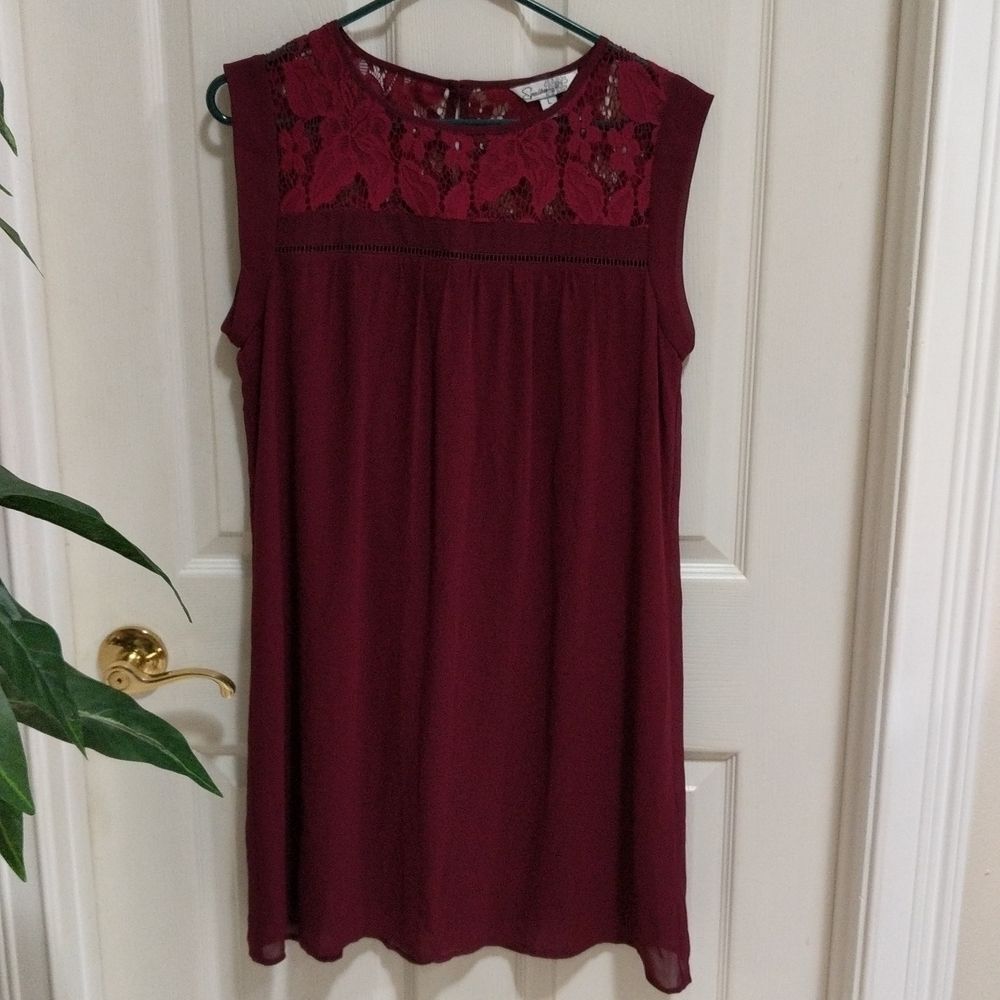Speechless Women's Wine Color Sleeveless Sheath Dress Size Large